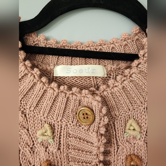 Soeur knitted rose cardigan - Picture 3 of 6